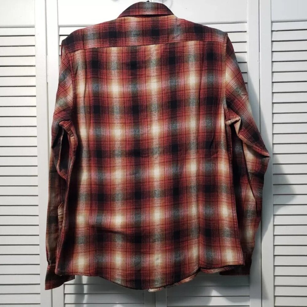NWT Tailor Vintage Flannel Button Down Shirt Men's Small Maple Lodge Plaid - Picture 3 of 9